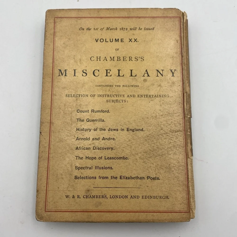 Antique‎ Chambers's Miscellany of Instructive & Entertaining Tracts Vol XIX 1872